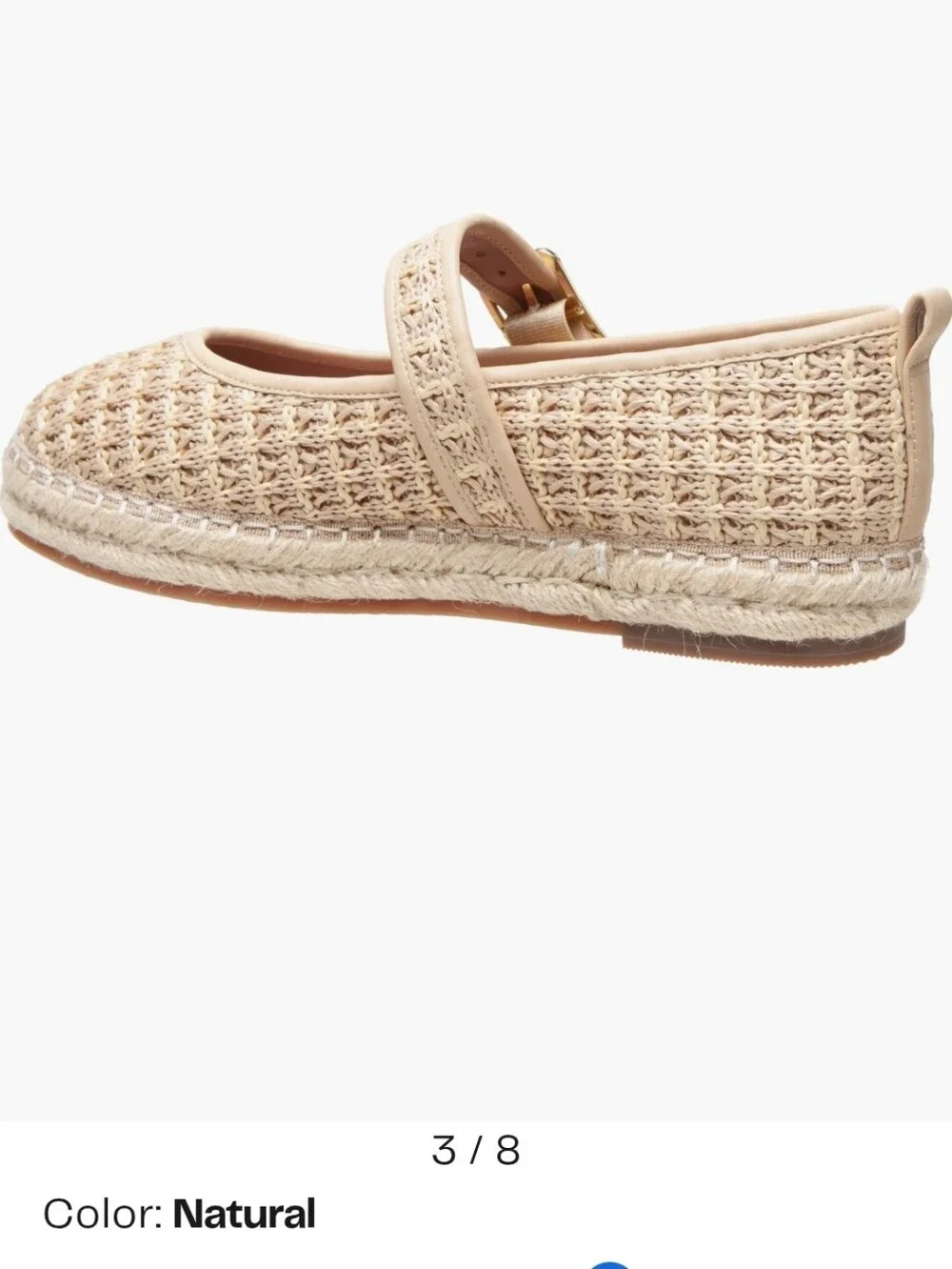 Linea Paolo Natural Crochet Mary Jane Espadrille Flats